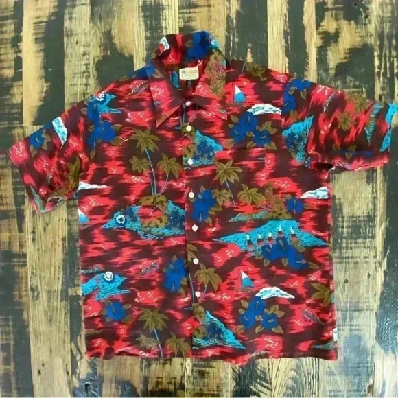 Vintage 70s Waikiki Hawaiian Shirt Size Men’s XL - Picture 1 of 9